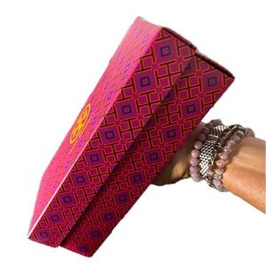 Tory Burch Gift Storage Box Pink and Purple Geometric Box